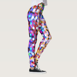 Cool Colorful Trendy Bold Confetti Bokeh Monogram Leggings