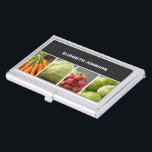 Cool Colorful Vegetables Nutritionist Chef Visitekaarthouder<br><div class="desc">Cool business card holder met een professionele fotostudio of vegetables. Perfect for chef,  nutritionist,  dietitian,  health consultant.</div>