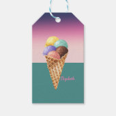 Cool Colorful Waterverf Ice crème Cadeaulabel (Voorkant)