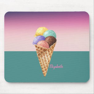 Cool Colorful Waterverf Ice crème Muismat