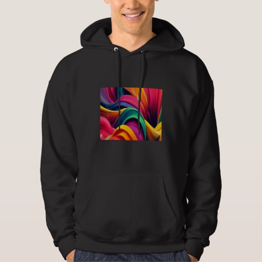 Cool Colorful Waves Illustration  Graphic Designs Hoodie (Voorkant)