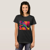 Cool Colorful Waves Illustration  Graphic Designs T-shirt (Voorkant volledig)