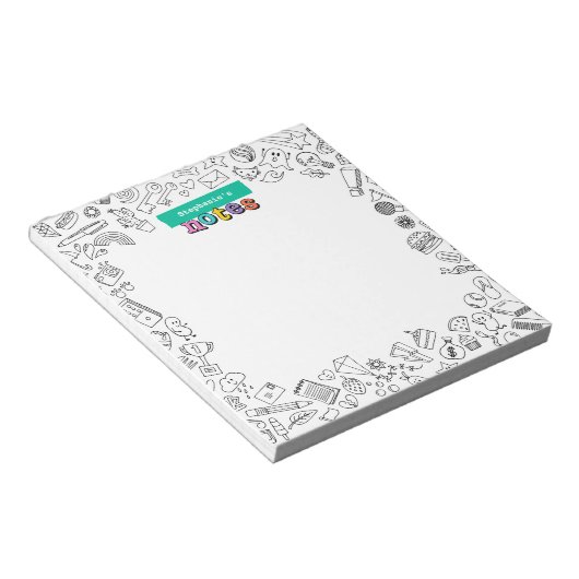 Cool Coloring gepersonaliseerde doodle notitieblok (Schuin)