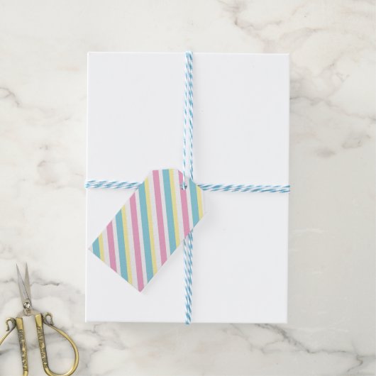 Cool Colors Stripes Patroon Cadeaulabel (Met Touw)