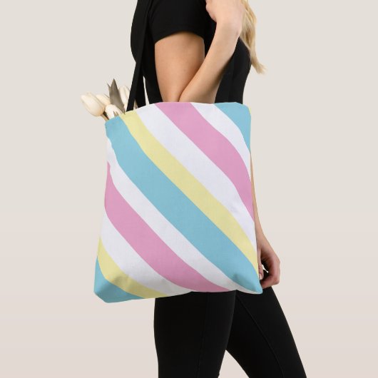 Cool Colors Stripes Patroon Tote Bag (Dichtbij)