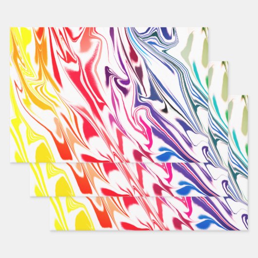 Cool Colour Pop Bright gemarmerde multicolor Inpakpapier Vel (Set)