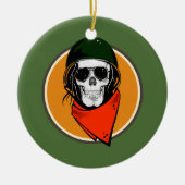 Cool Combat Skull Keramisch Ornament (Voorkant)