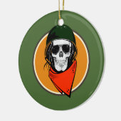Cool Combat Skull Keramisch Ornament (Links)