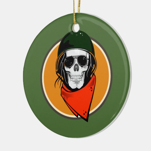 Cool Combat Skull Keramisch Ornament (Links)