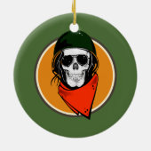 Cool Combat Skull Keramisch Ornament (Achterkant)