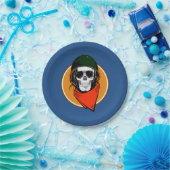 Cool Combat Skull Papieren Bordje (Feest)