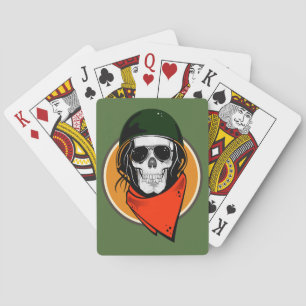 Cool Combat Skull Pokerkaarten