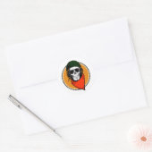 Cool Combat Skull Ronde Sticker (Envelop)