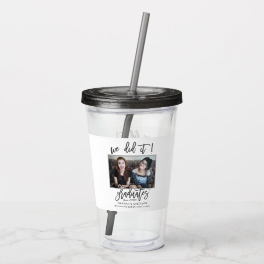 Cool Combineerde we deden het gediplomeerd met fot Acryl Drinkbeker (Achterkant)