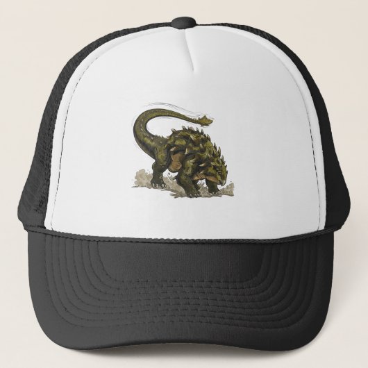 Cool Comics Style Stegosaurus Dinosaur Trucker Hat Pet (Voorkant)