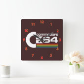 Cool Commodore C64 Computer Logo Vierkante Klok (Huis)