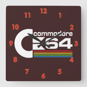 Cool Commodore C64 Computer Logo Vierkante Klok