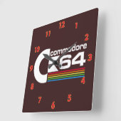 Cool Commodore C64 Computer Logo Vierkante Klok (Hoek)