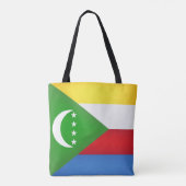 Cool Comoros Flag Mode Tote Bag (Achterkant)