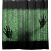 Cool Computer Code Hacker Abstracte Surreal Art Douchegordijn (Voorkant)