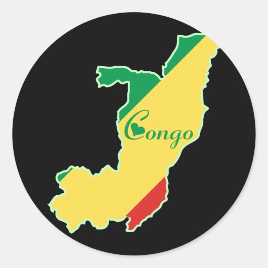 Cool Congo-Brazzaville Ronde Sticker (Voorkant)