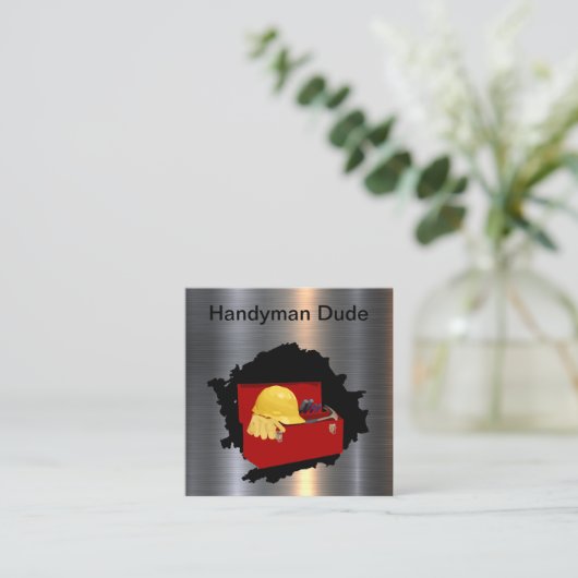 Cool Construction Handyman Remodelling Vierkante Visitekaartje (Staand voorkant)