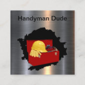Cool Construction Handyman Remodelling Vierkante Visitekaartje (Voorkant)