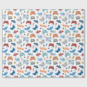 Cool controller patroon met tekst voor gamers cadeaupapier (Vlak)