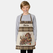 Cool cookie Kersttrein unisex kinder naam toevoege Schort (Gedragen)