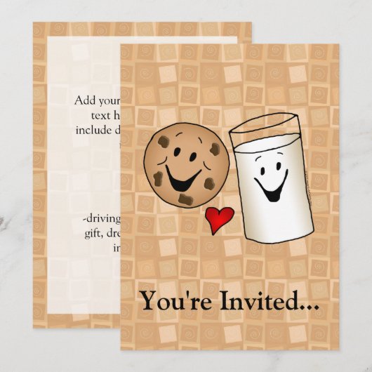 Cool Cookies en Milk Friends Cartoon Kaart (Voorkant / Achterkant)