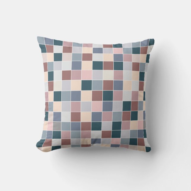 Cool Cool Blokken, Elegante Kleuren Kussen (Voorkant)