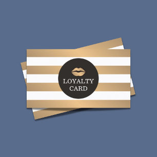 Cool Copper Striped Grey Makeup Loyalty Kaart