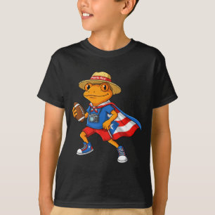 Cool coqui kikker puerto rico vlag grappig voetbal t-shirt