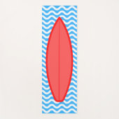 Cool Coral Red Blue Waves Surfende Yoga Mat (Voorkant)