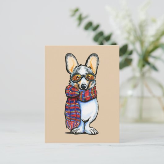 Cool Corgi Briefkaart (Staand voorkant)