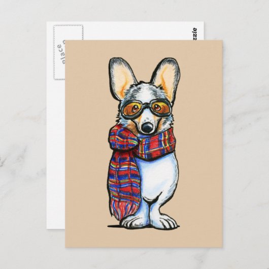 Cool Corgi Briefkaart (Voorkant / Achterkant)