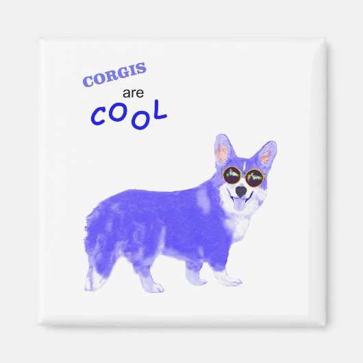 Cool Corgi Magneet (Voorkant)