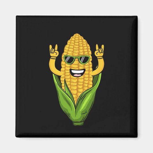 Cool Corn Art Mannen Women Farmer Dancing Corn on Magneet (Voorkant)