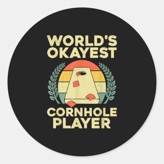 Cool Cornhole Design Corn Hole Cornhole Speler Ronde Sticker (Voorkant)