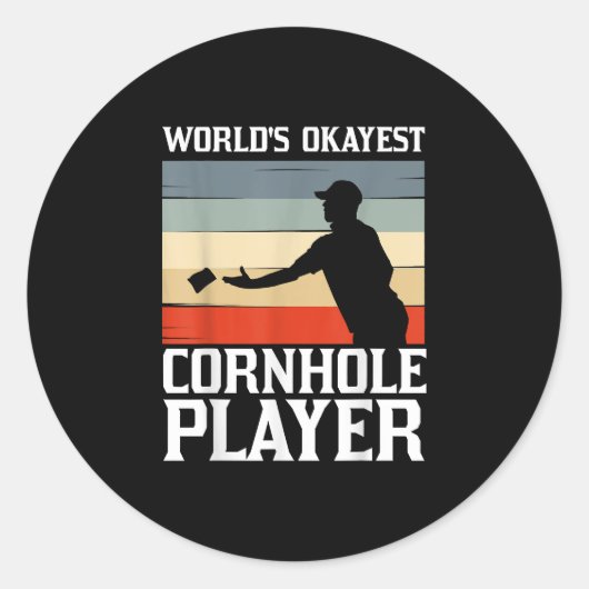 Cool Cornhole Design Corn Hole Cornhole Speler Ronde Sticker (Voorkant)