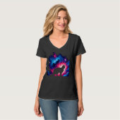 Cool Cosmic Cat Galaxy Graphic Space Art T-shirt (Voorkant volledig)
