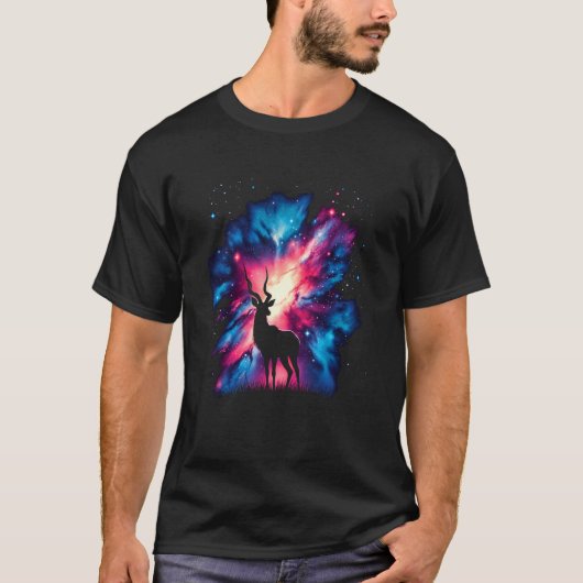 Cool Cosmic Eland Galaxy Graphic Space Art T-shirt (Voorkant)