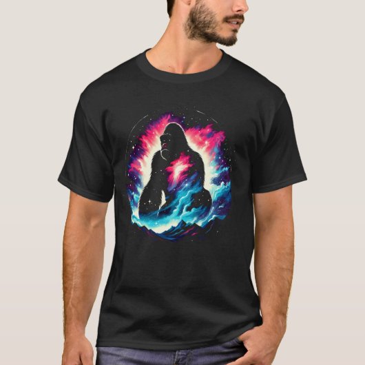 Cool Cosmic Gorilla Galaxy Graphic Space Art T-shirt (Voorkant)
