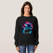 Cool Cosmic Hippopotamus Galaxy Graphic Space Art Trui (Voorkant volledig)