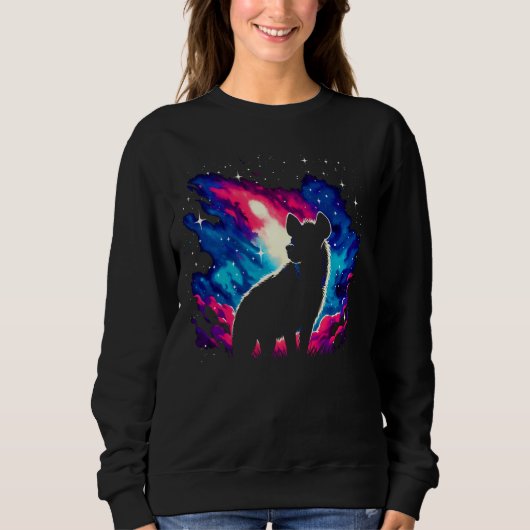 Cool Cosmic Hyena Galaxy Graphic Space Art Trui (Voorkant)