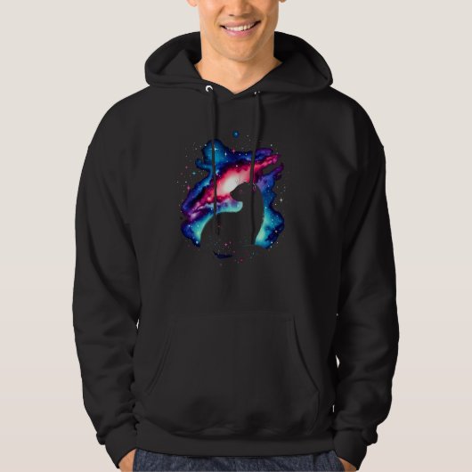 Cool Cosmic Mongoose Galaxy Graphic Space Art Hoodie (Voorkant)