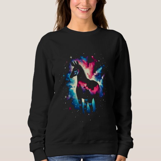 Cool Cosmic Okapi Galaxy Graphic Space Art Trui (Voorkant)