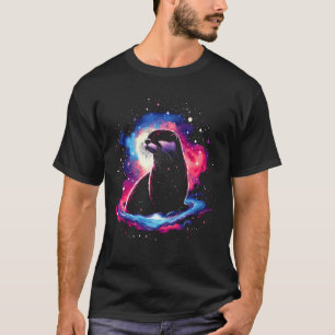 Cool Cosmic Otter Galaxy Graphic Space Art T-shirt