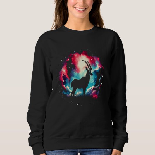 Cool Cosmic Roan Antelope Galaxy Graphic Space Art Trui (Voorkant)