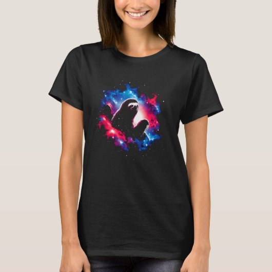Cool Cosmic Sloth Galaxy Graphic Space Art T-shirt (Voorkant)